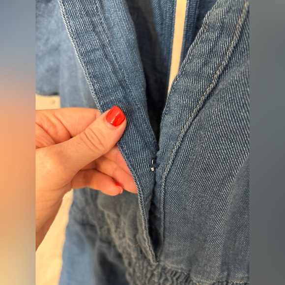 Anthropologie The Somerset Romper Denim Chambray Size XSP - Picture 10 of 12